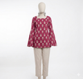 Magenta Lace-Up Kurta Set